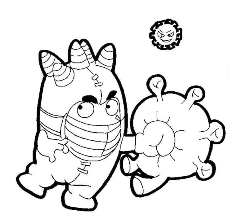 Oddbods boyama sayfası – PDF indir, sevimli karakter