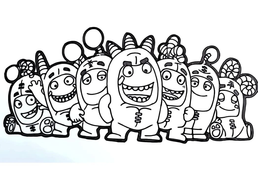 Oddbods boyama sayfası – eğlenceli etkinlik, el becerilerini geliştirir
