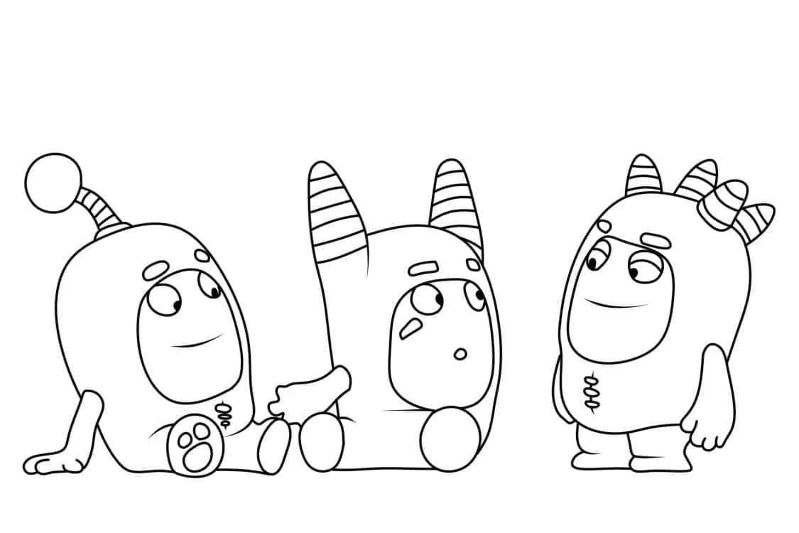 Oddbods boyama sayfası – keyifli zaman, renkli çizimler
