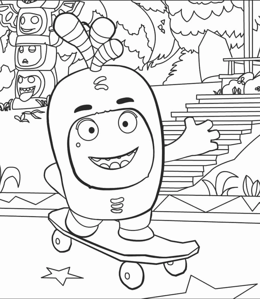 Oddbods boyama sayfası – sanatsal çalışma, çocuklar için