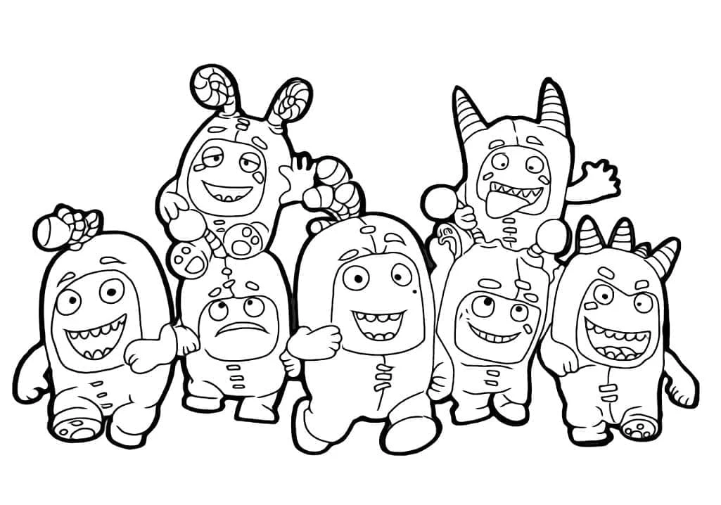 Oddbods boyama sayfası – okul öncesi, evde etkinlik