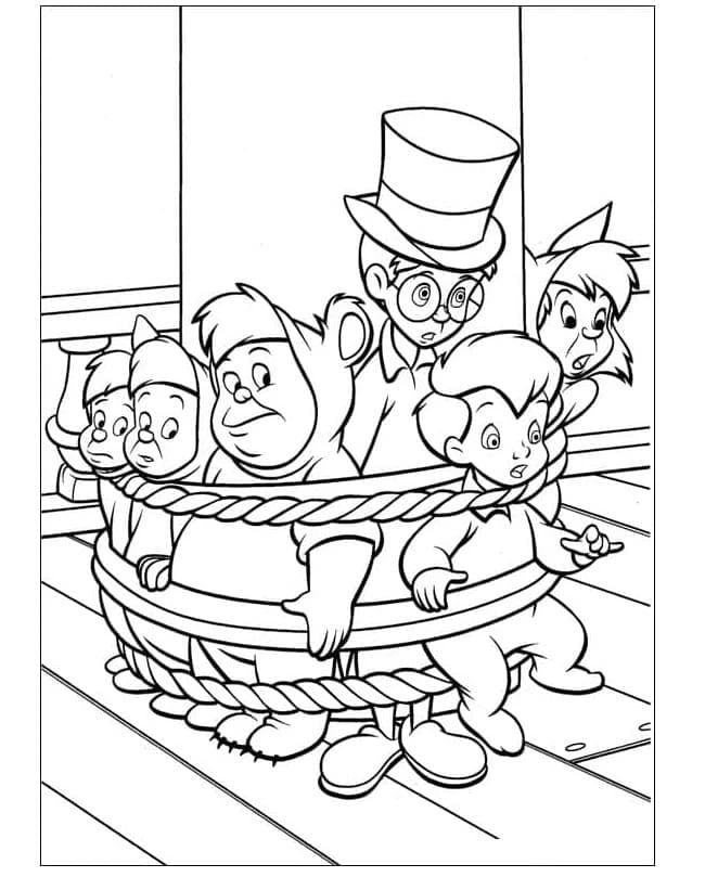 Peter Pan boyama sayfası – kolay boyama, eğitici aktivite