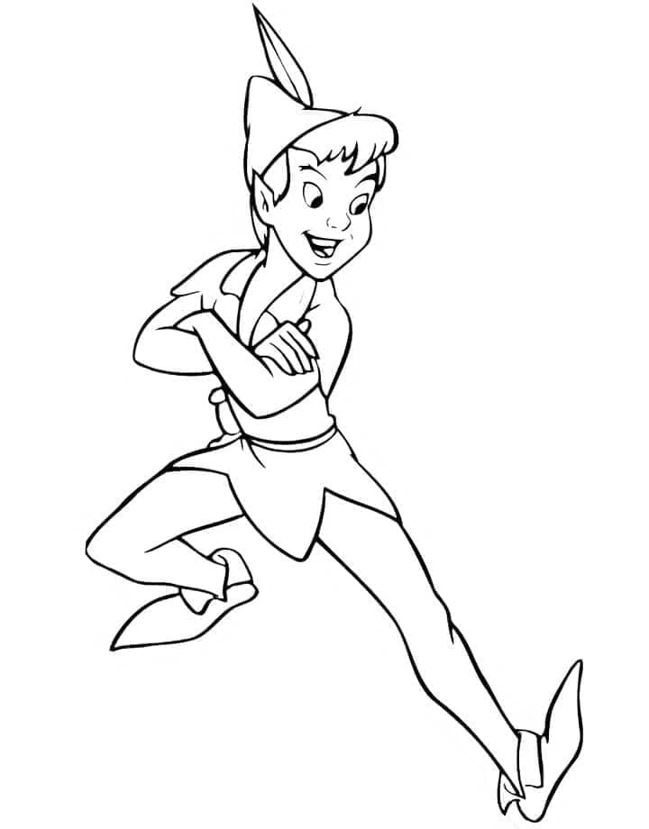 Peter Pan boyama sayfası – eğitici aktivite, yaratıcılık