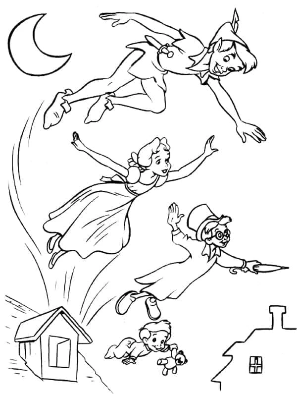 Peter Pan boyama sayfası – boyama etkinliği, çocuk aktivitesi