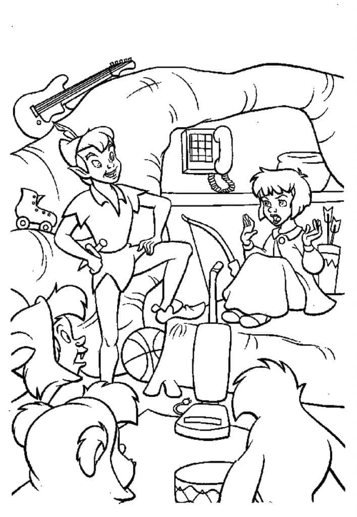 Peter Pan boyama sayfası – PDF indir, sevimli karakter
