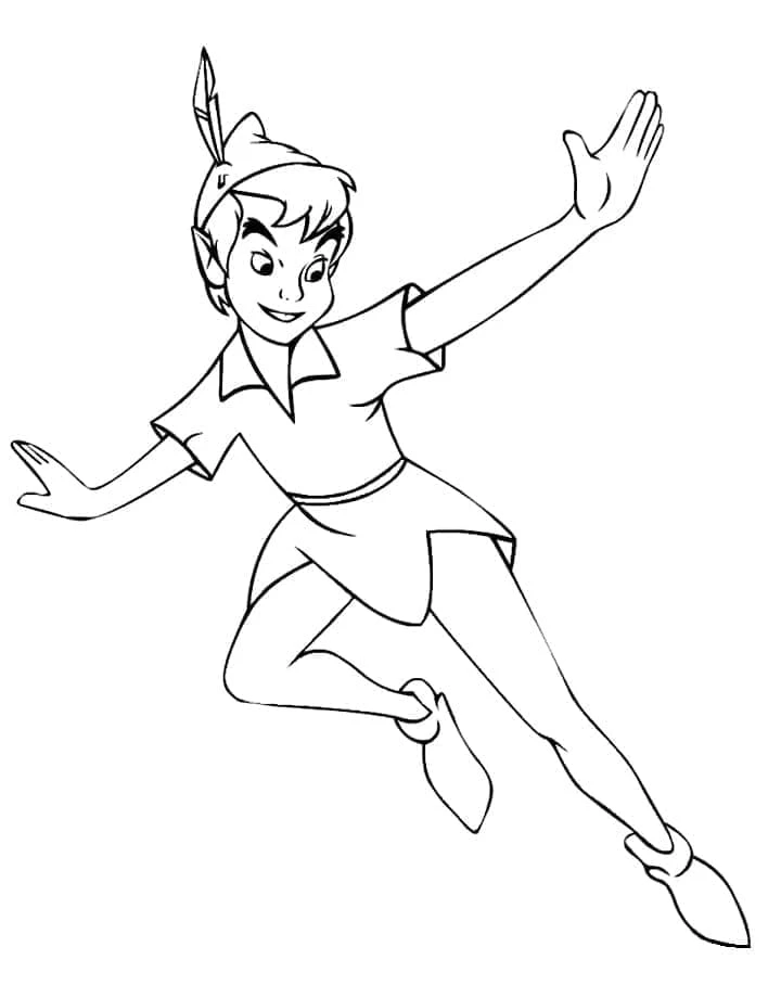 Peter Pan boyama sayfası – çocuklar için, çizgi film temalı