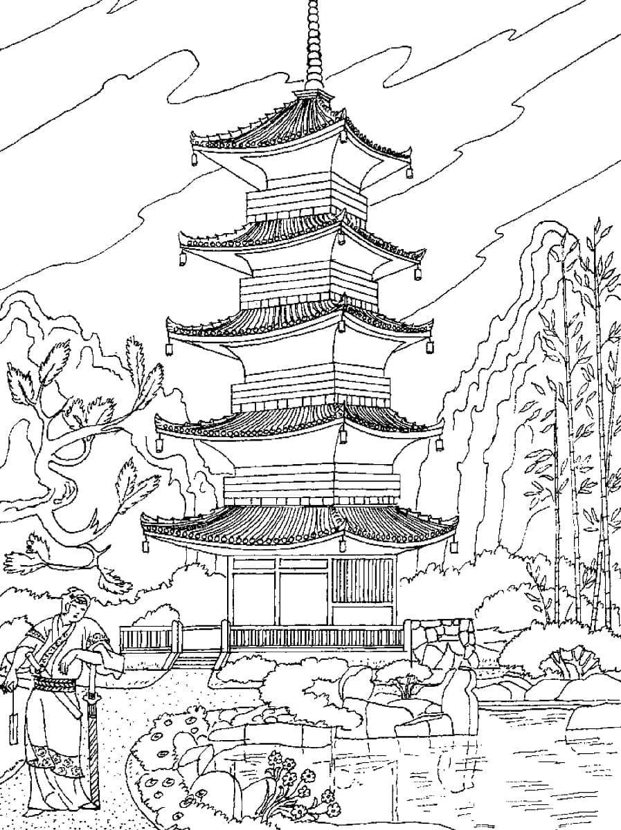 Japonya boyama sayfası – yaratıcılık, eğlenceli etkinlik