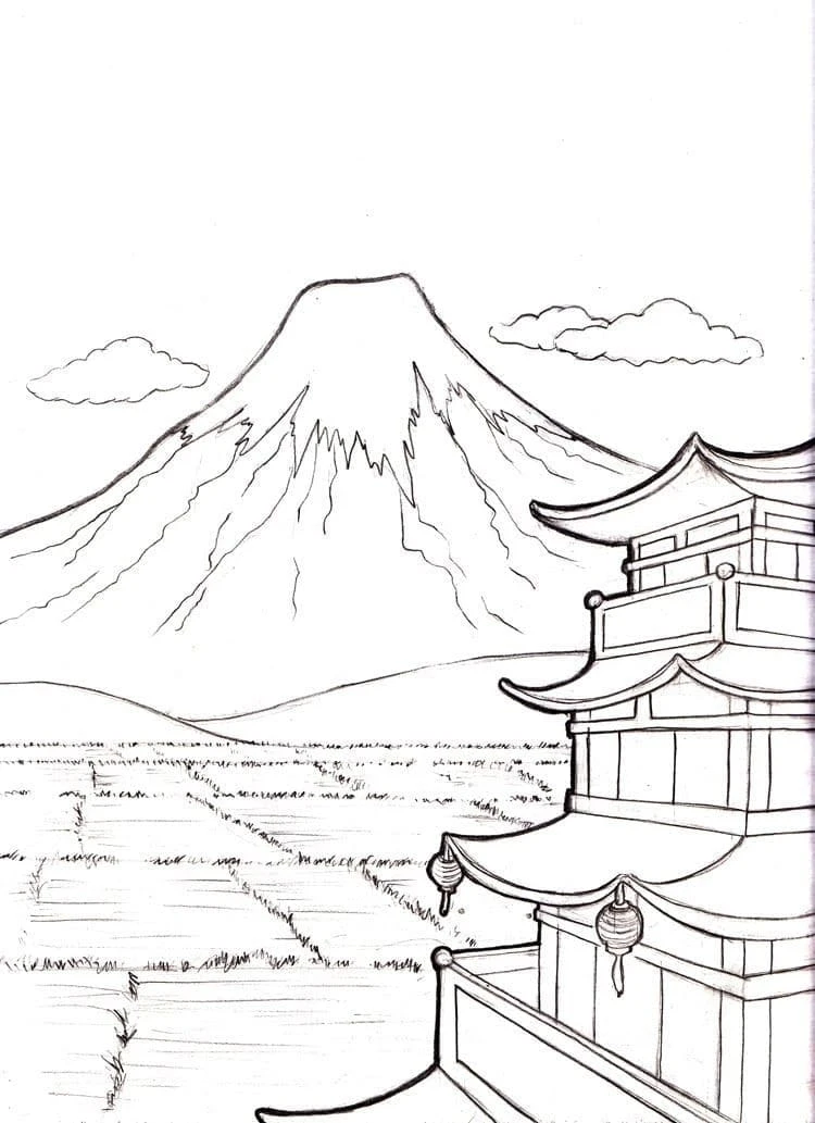 Japonya boyama sayfası – el becerilerini geliştirir, boyama çalışması