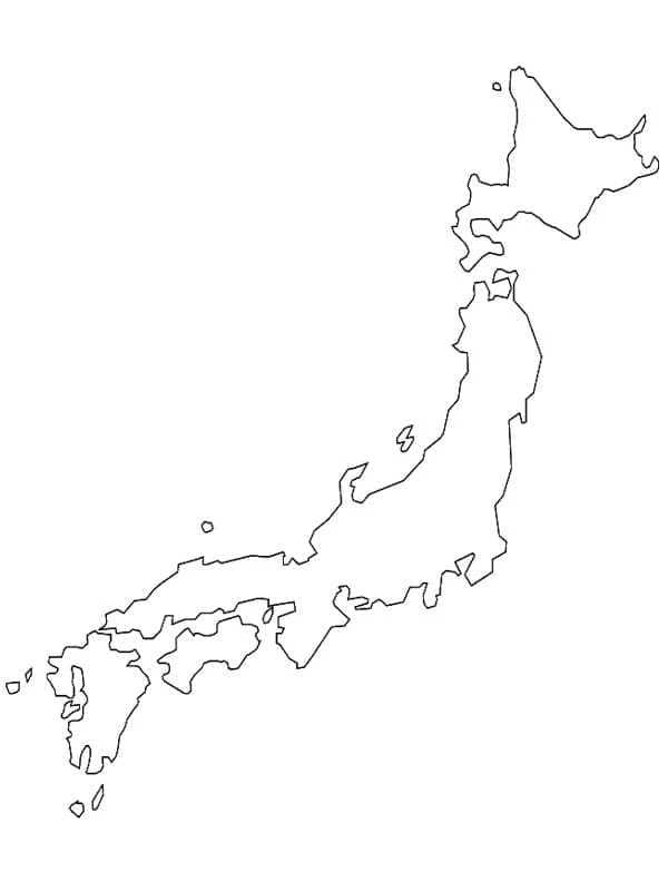 Japonya boyama sayfası – basit çizim, kolay boyama