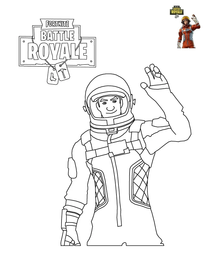 Fortnite Battle Royale boyama sayfası – kolay boyama, eğitici aktivite