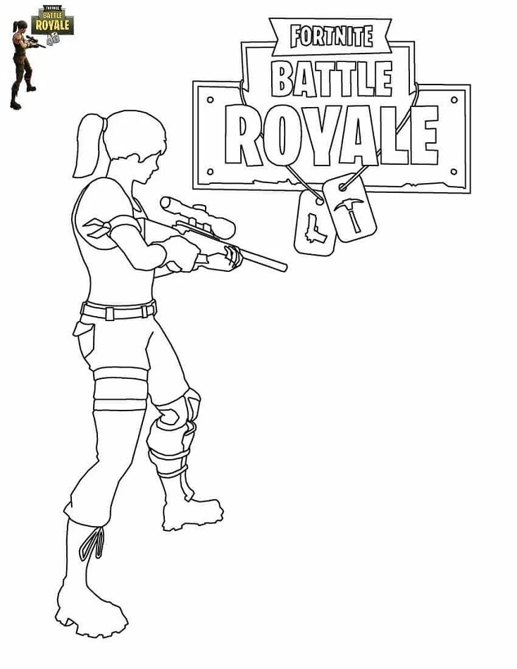 Fortnite Battle Royale boyama sayfası – eğlenceli etkinlik, el becerilerini geliştirir
