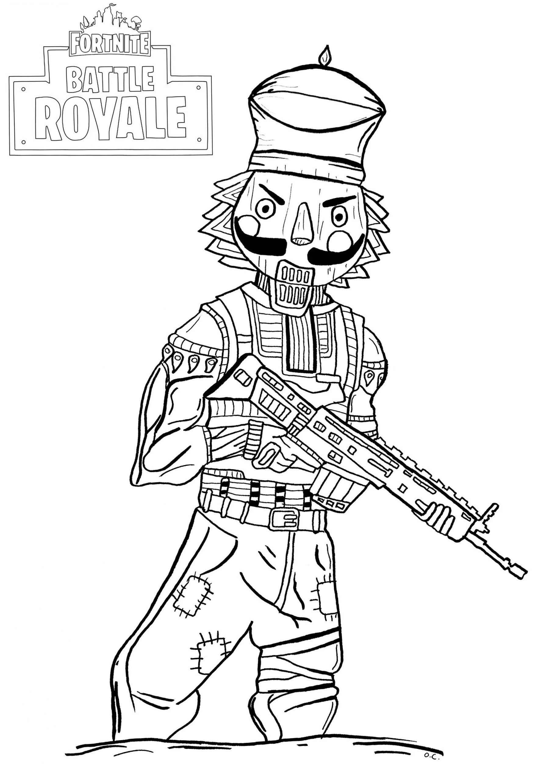 Fortnite Battle Royale boyama sayfası – el becerilerini geliştirir, boyama çalışması