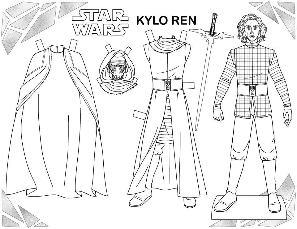 Kylo Ren boyama sayfası – keyifli zaman, renkli çizimler
