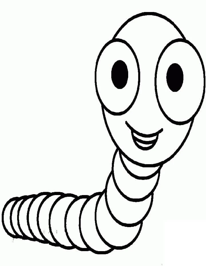 Solucan boyama sayfası – el becerilerini geliştirir, boyama çalışması