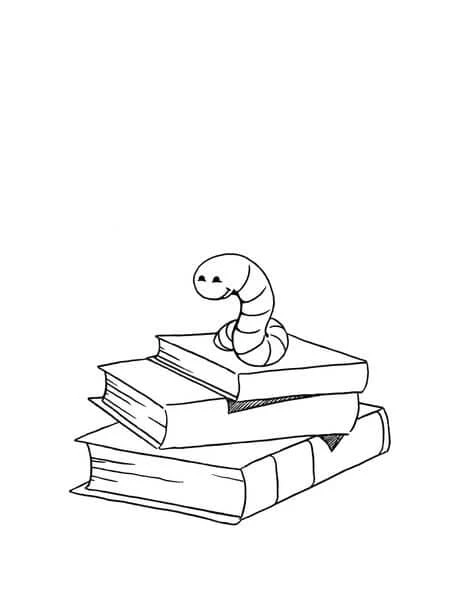 Solucan boyama sayfası – PDF indir, sevimli karakter