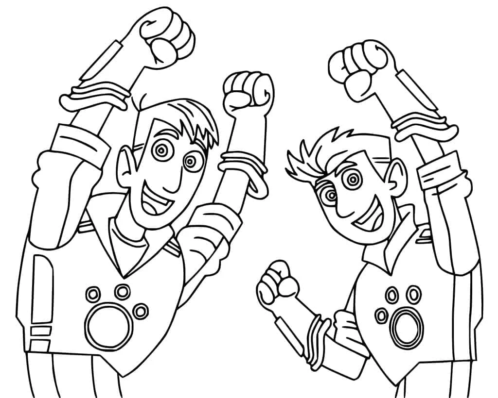 Wild Kratts boyama sayfası – çocuklar için, çizgi film temalı