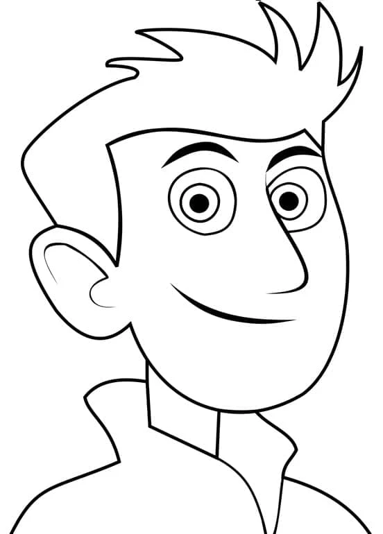 Wild Kratts boyama sayfası – sevimli karakter, sanatsal çalışma