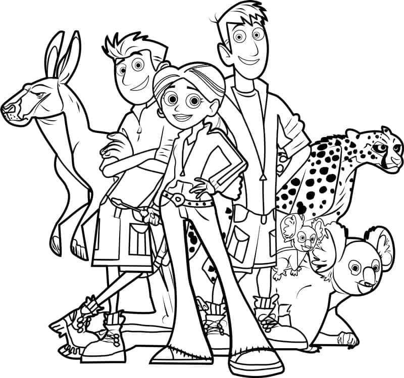 Wild Kratts boyama sayfası – el becerilerini geliştirir, boyama çalışması