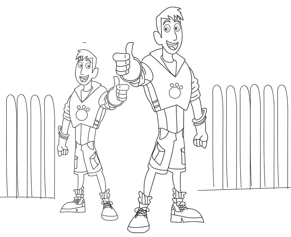 Wild Kratts boyama sayfası – renkli çizimler, okul öncesi