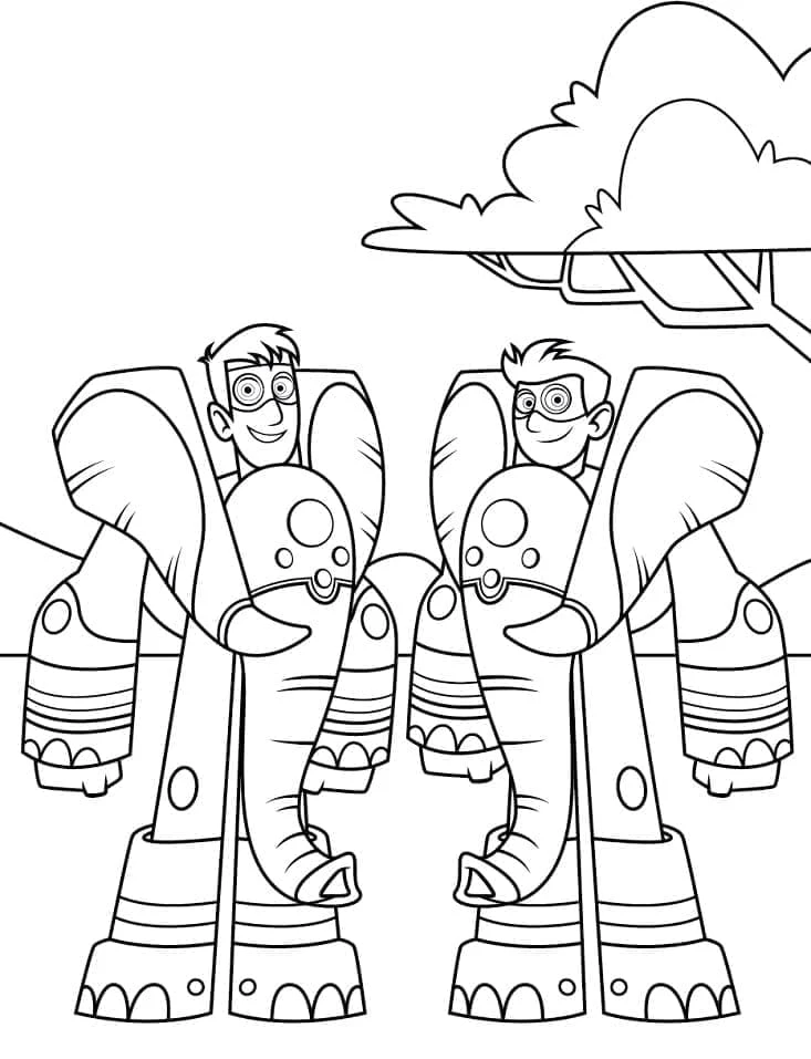 Wild Kratts boyama sayfası – yaratıcılığı geliştirir, keyifli zaman