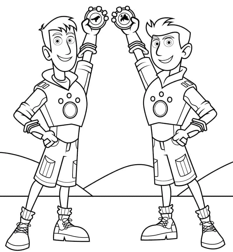 Wild Kratts boyama sayfası – okul öncesi, evde etkinlik