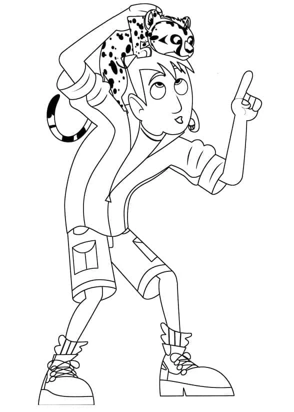 Wild Kratts boyama sayfası – el becerilerini geliştirir, boyama çalışması