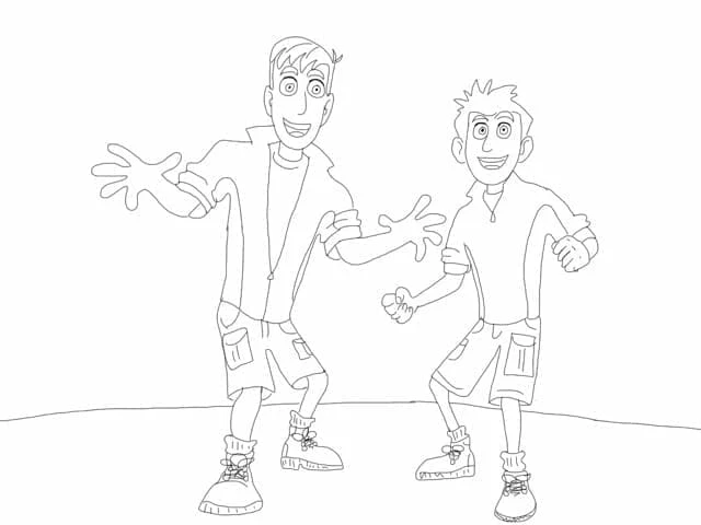 Wild Kratts boyama sayfası – çocuk aktivitesi, PDF indir