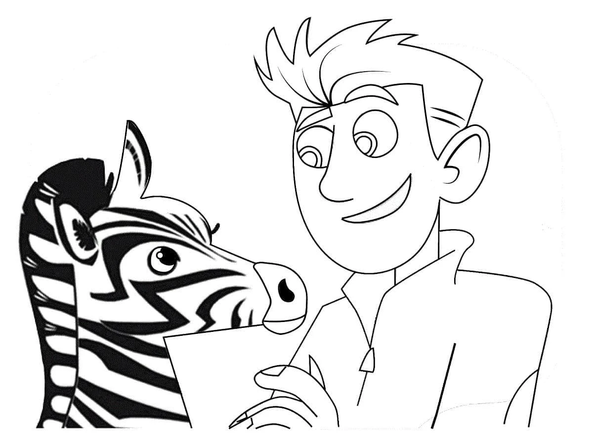 Wild Kratts boyama sayfası – sanatsal çalışma, çocuklar için