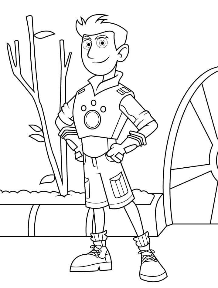 Wild Kratts boyama sayfası – basit çizim, kolay boyama