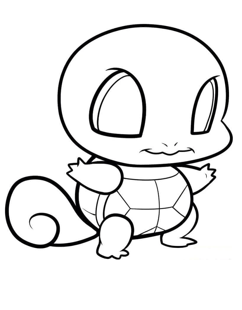 Squirtle boyama sayfası – boyama çalışması, yaratıcılığı geliştirir