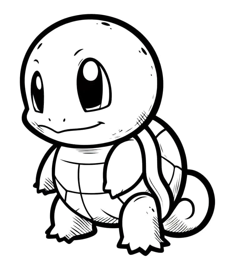 Squirtle boyama sayfası – renkli çizimler, okul öncesi