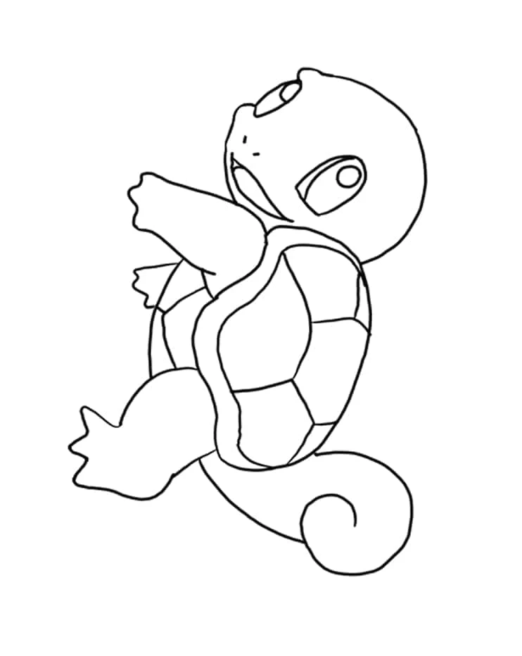 Squirtle boyama sayfası – PDF indir, sevimli karakter