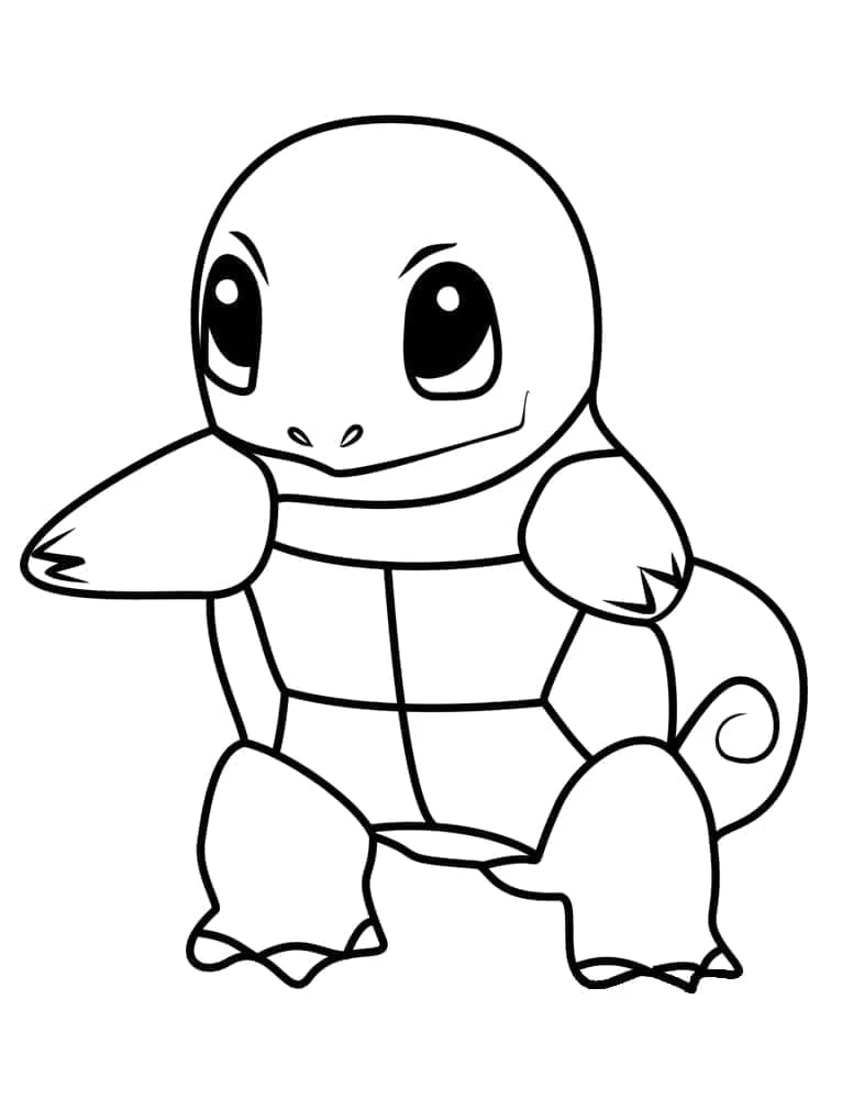 Squirtle boyama sayfası – çocuklar için, çizgi film temalı