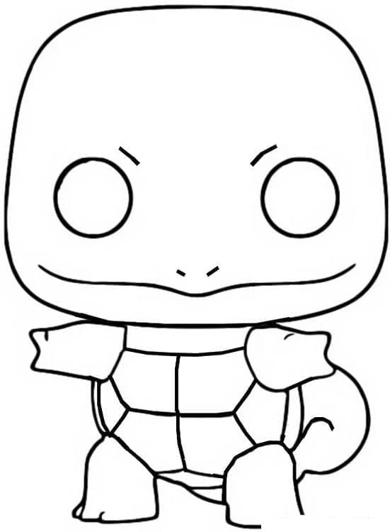Squirtle boyama sayfası – kolay boyama, eğitici aktivite