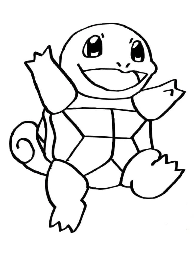 Squirtle boyama sayfası – okul öncesi, evde etkinlik