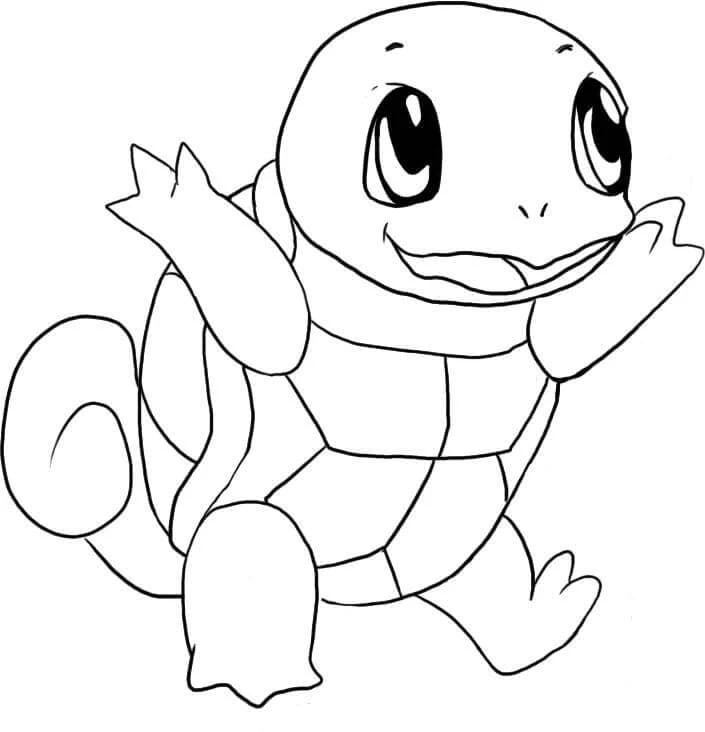 Squirtle boyama sayfası – çizgi film temalı, basit çizim