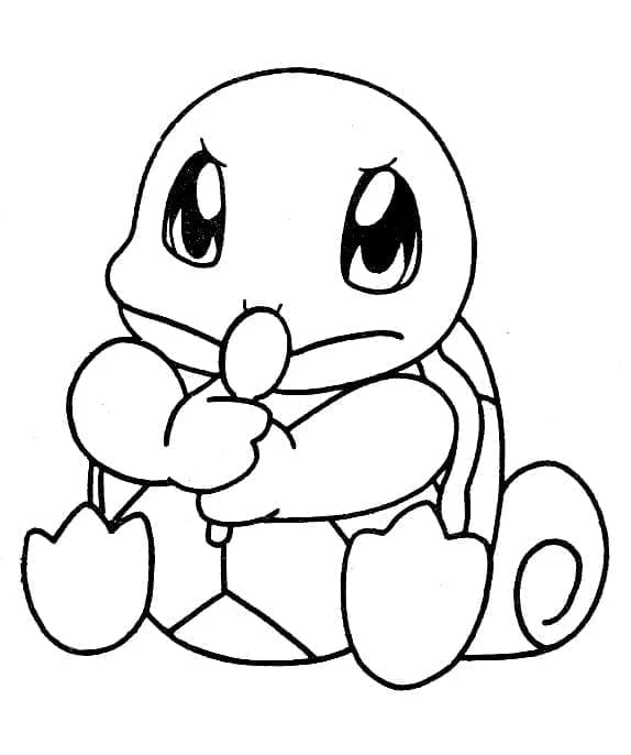 Squirtle boyama sayfası – eğitici aktivite, yaratıcılık