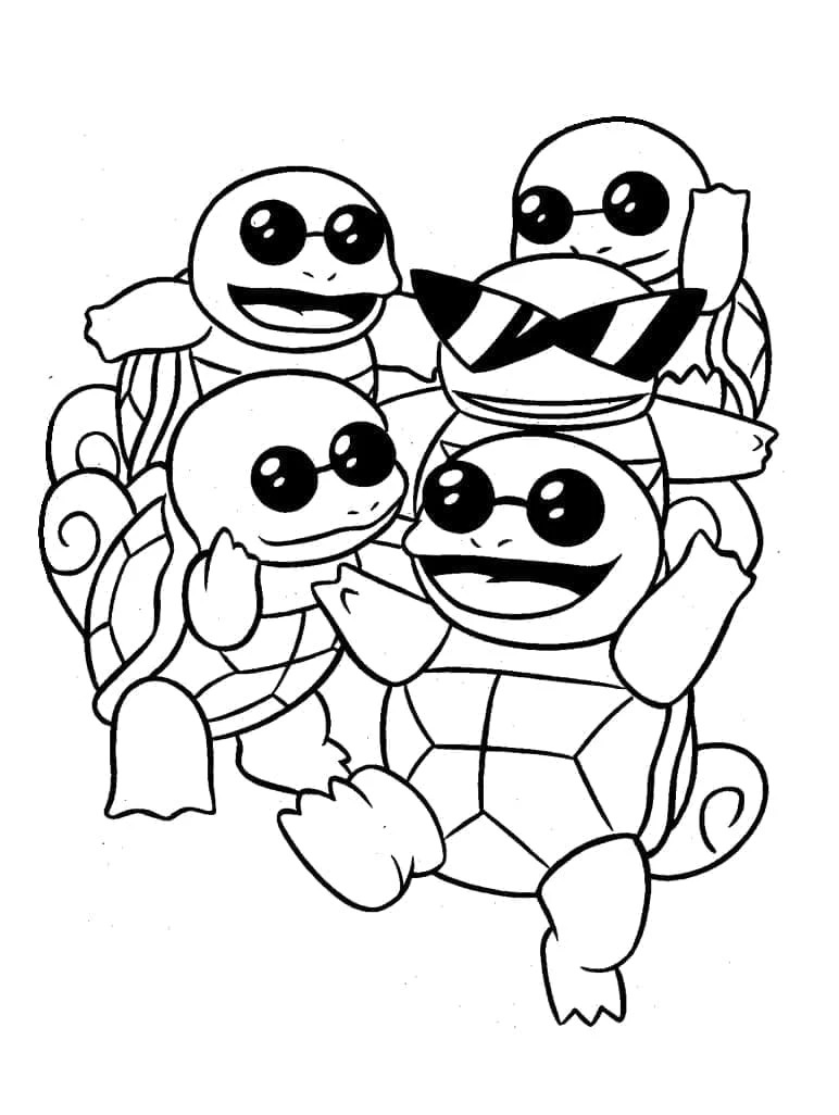 Squirtle boyama sayfası – keyifli zaman, renkli çizimler