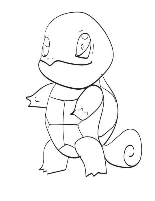 Squirtle boyama sayfası – çocuk aktivitesi, PDF indir