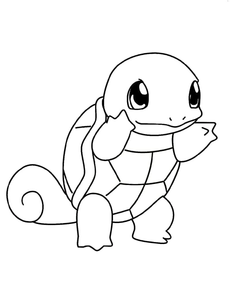 Squirtle boyama sayfası – sanatsal çalışma, çocuklar için