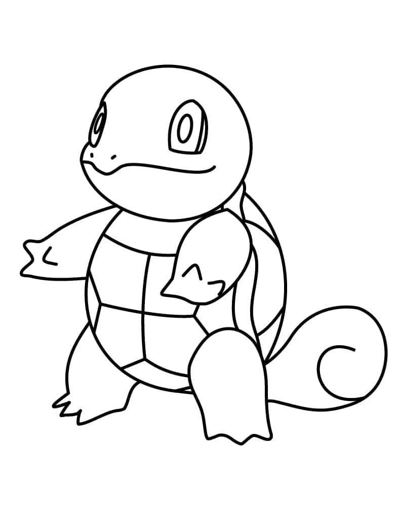Squirtle boyama sayfası – boyama çalışması, yaratıcılığı geliştirir