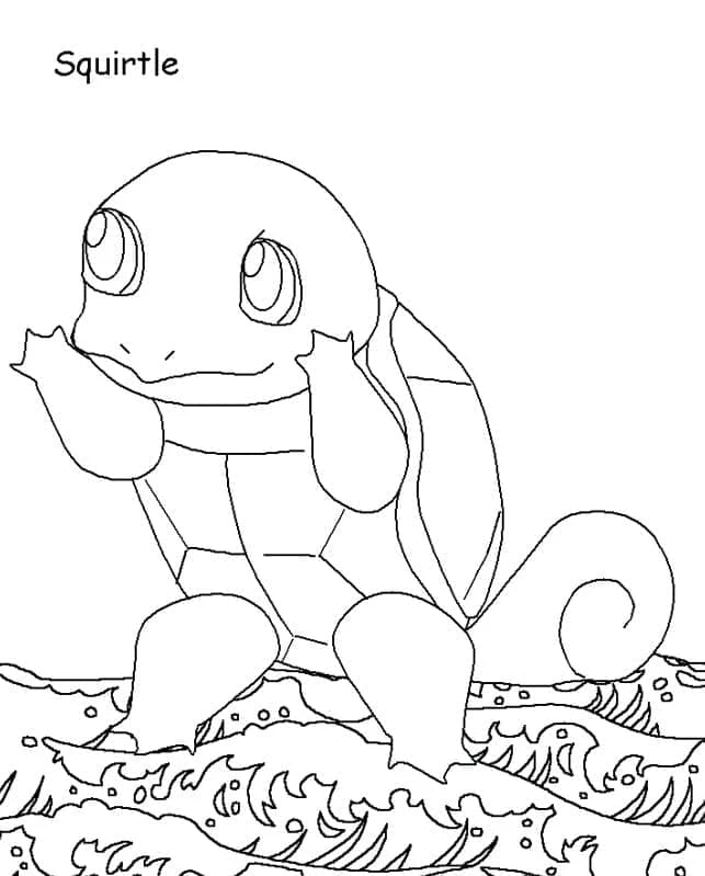 Squirtle boyama sayfası – PDF indir, sevimli karakter