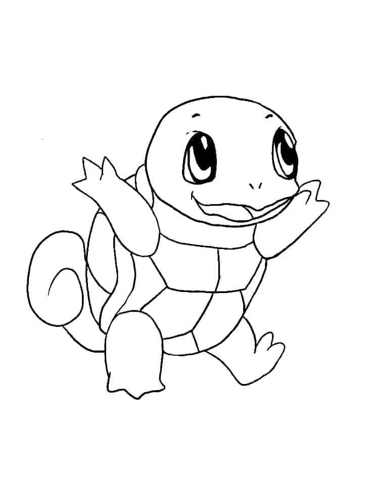 Squirtle boyama sayfası – kolay boyama, eğitici aktivite