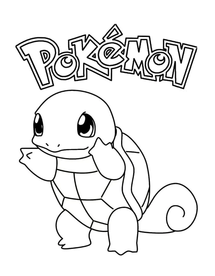 Squirtle boyama sayfası – eğlenceli etkinlik, el becerilerini geliştirir