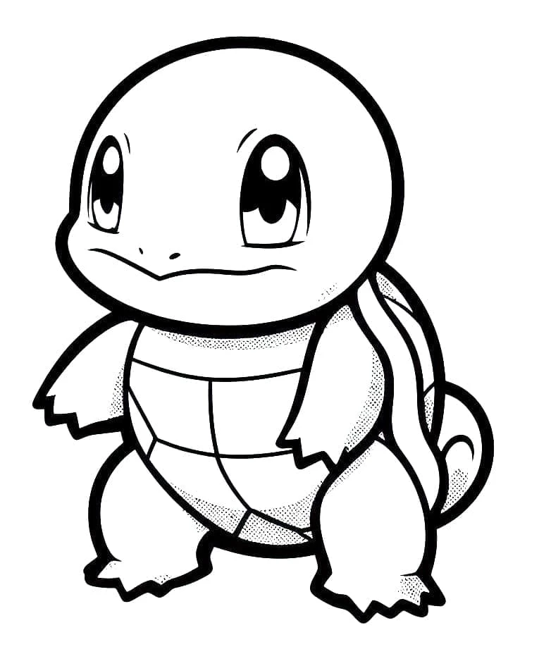 Squirtle boyama sayfası – yaratıcılığı geliştirir, keyifli zaman