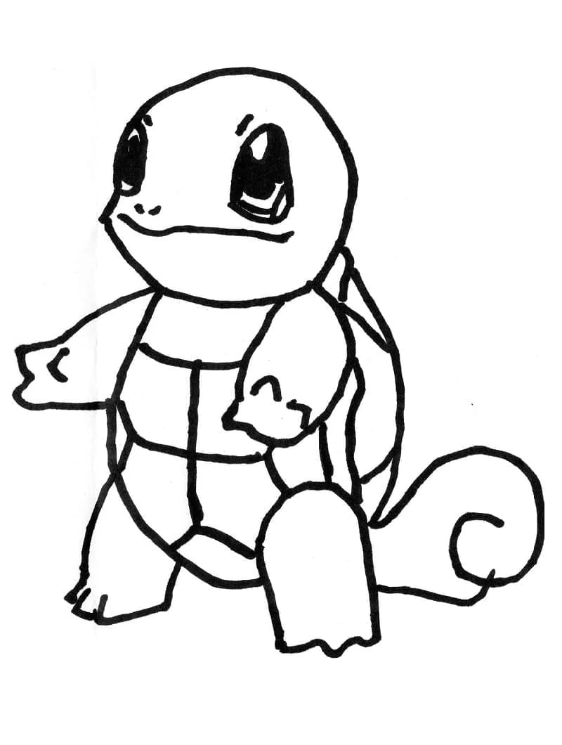 Squirtle boyama sayfası – okul öncesi, evde etkinlik