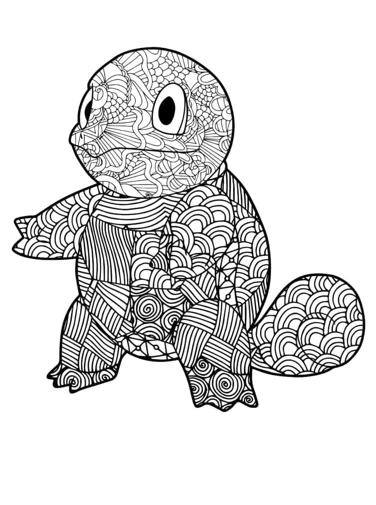 Squirtle boyama sayfası – çizgi film temalı, basit çizim