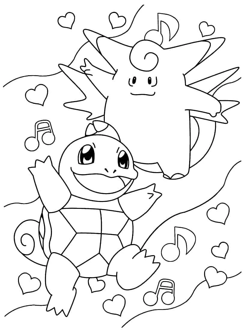 Squirtle boyama sayfası – eğitici aktivite, yaratıcılık