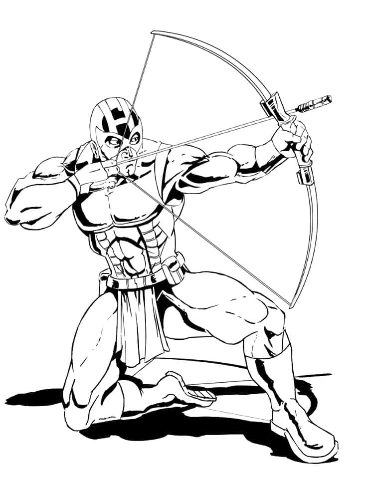 Hawkeye boyama sayfası #15 – tamamen ücretsiz, çocuklar için