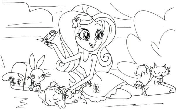 Equestria Girls boyama sayfası – eğitici aktivite, yaratıcılık